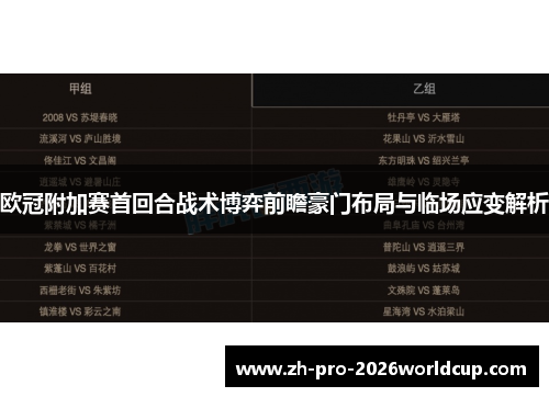 欧冠附加赛首回合战术博弈前瞻豪门布局与临场应变解析 欧冠附加赛首回合战术博弈前瞻豪门布局与临场应变解析